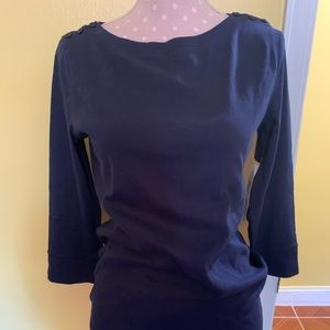 Navy 3/4 sleeve betau neck